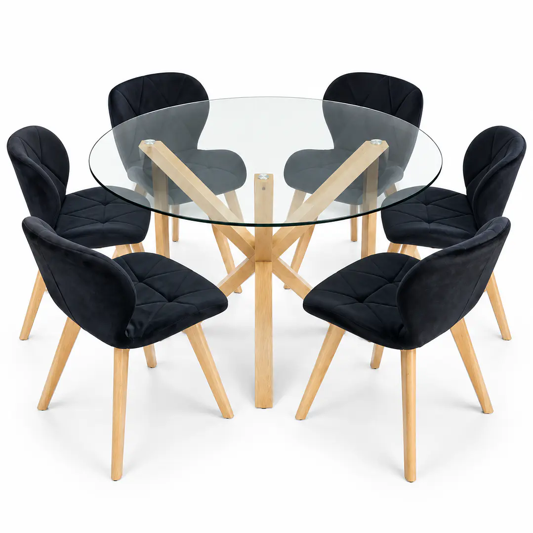 Comedor Kazajistán (Mesa Redonda cruz + Silla Radar Velvet) 7