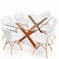 Comedor Moroni ( pata color claro) (Mesa Vidrio 140x90 + Silla Radar) - Miniatura 1