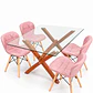 Comedor Moroni ( pata color claro) (Mesa Vidrio 140x90 + Silla Radar) - Miniatura 2