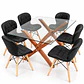 Comedor Moroni ( pata color claro) (Mesa Vidrio 140x90 + Silla Radar) - Miniatura 3