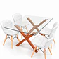 Comedor Moroni ( pata color claro) (Mesa Vidrio 140x90 + Silla Radar) - Miniatura 4