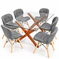 Comedor Moroni ( pata color claro) (Mesa Vidrio 140x90 + Silla Radar) - Miniatura 5