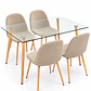 Comedor Angola (Silla scoop wood + Mesa Vidrio 120x80) - Miniatura 3