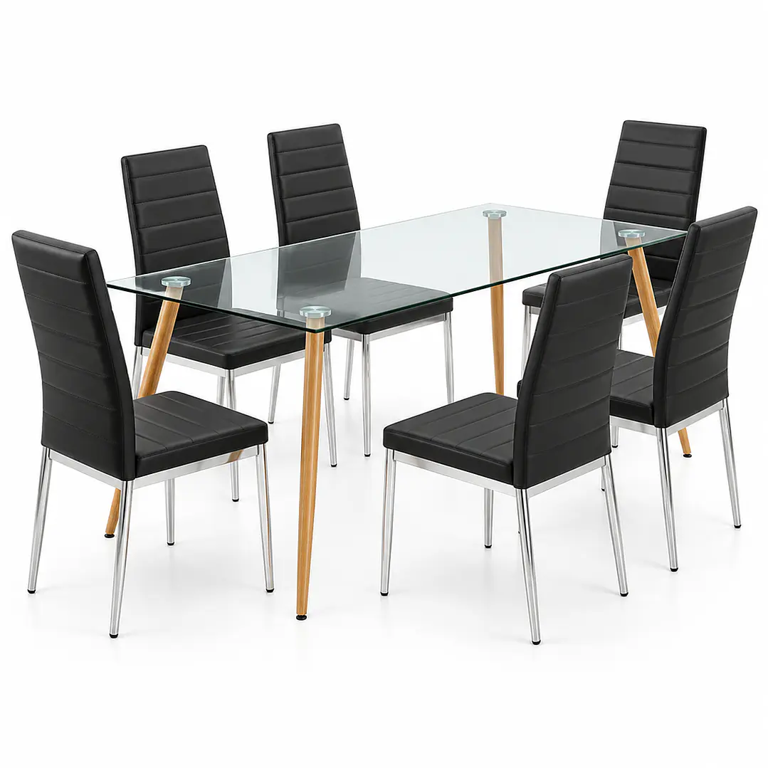 COMEDOR AMERICAN (MESA REC VIDRIO 120X80 + SILLA DINING) 3