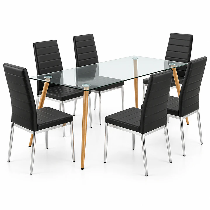 COMEDOR AMERICAN (MESA REC VIDRIO 120X80 + SILLA DINING) 3
