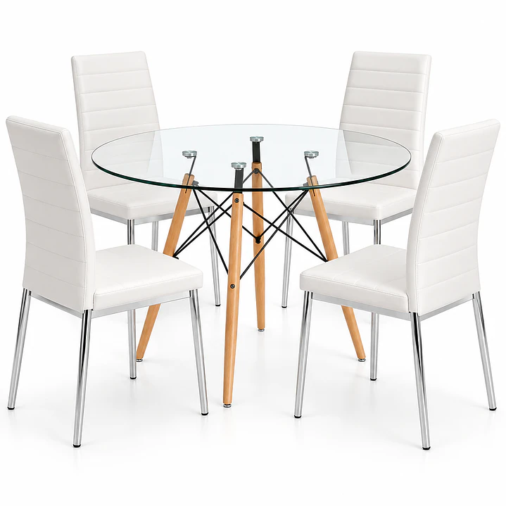 COMEDOR SEATTLE (MESA REDONDA VIDRIO + SILLA DINING) 2
