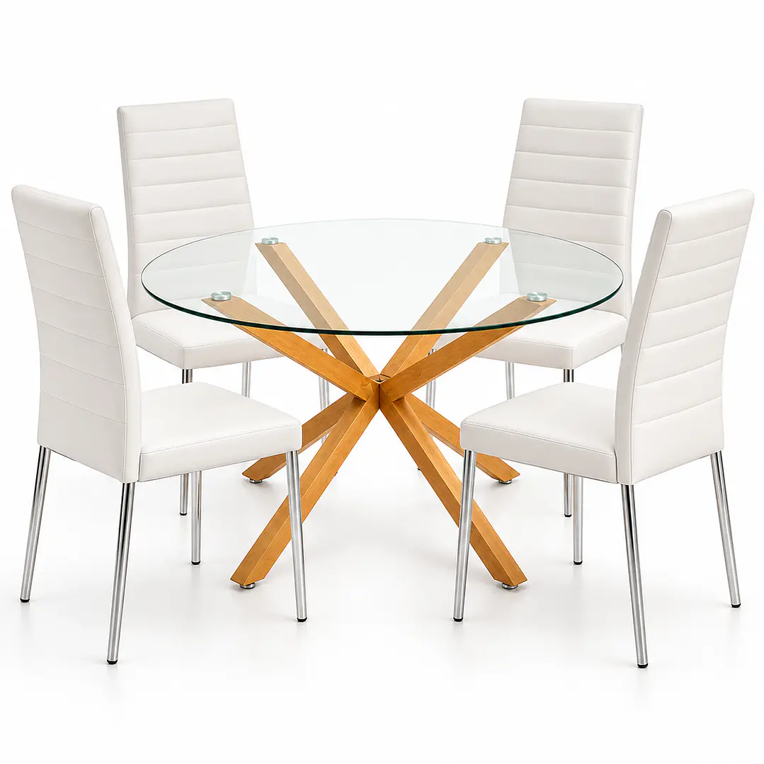 COMEDOR MESETA (MESA REDONDA CRUZ + SILLA DINING) 2