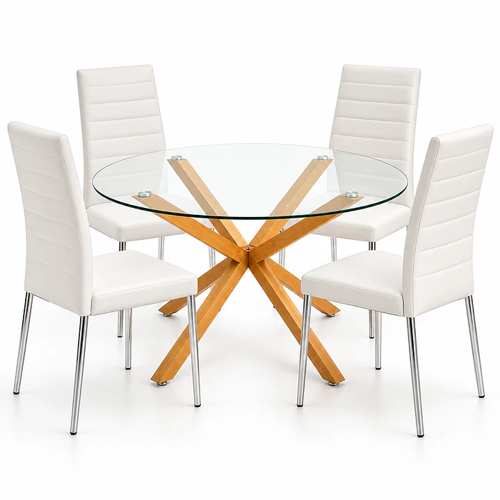 COMEDOR MESETA (MESA REDONDA CRUZ + SILLA DINING) 2