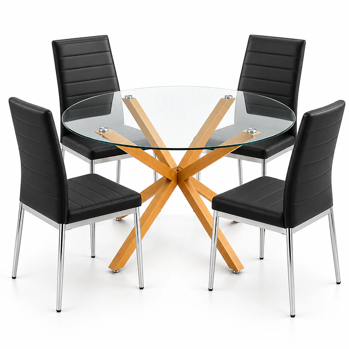 COMEDOR MESETA (MESA REDONDA CRUZ + SILLA DINING) 3