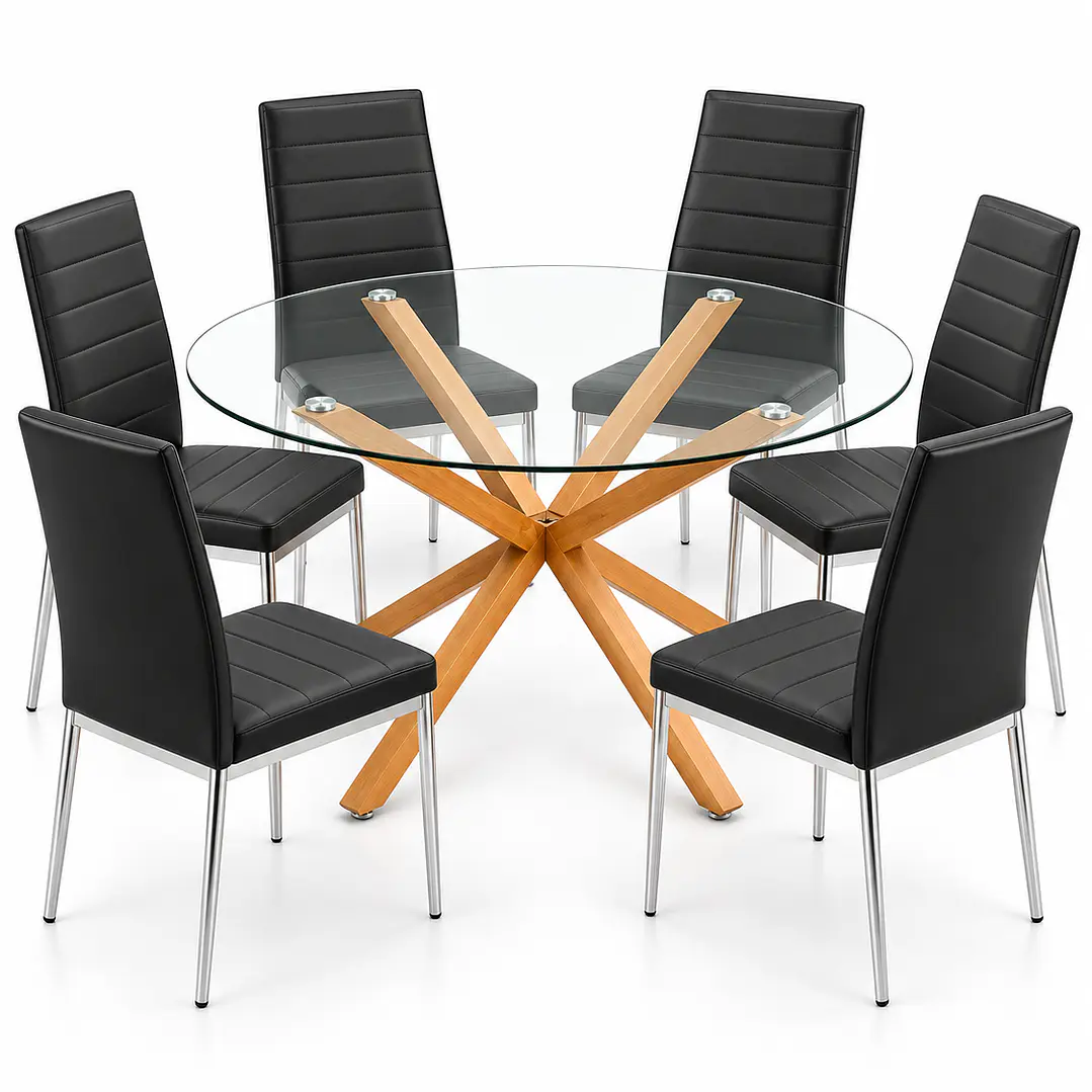 COMEDOR MESETA (MESA REDONDA CRUZ + SILLA DINING) 4