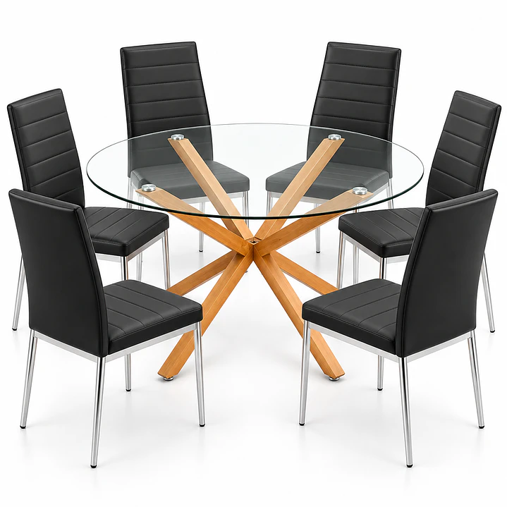COMEDOR MESETA (MESA REDONDA CRUZ + SILLA DINING) 4