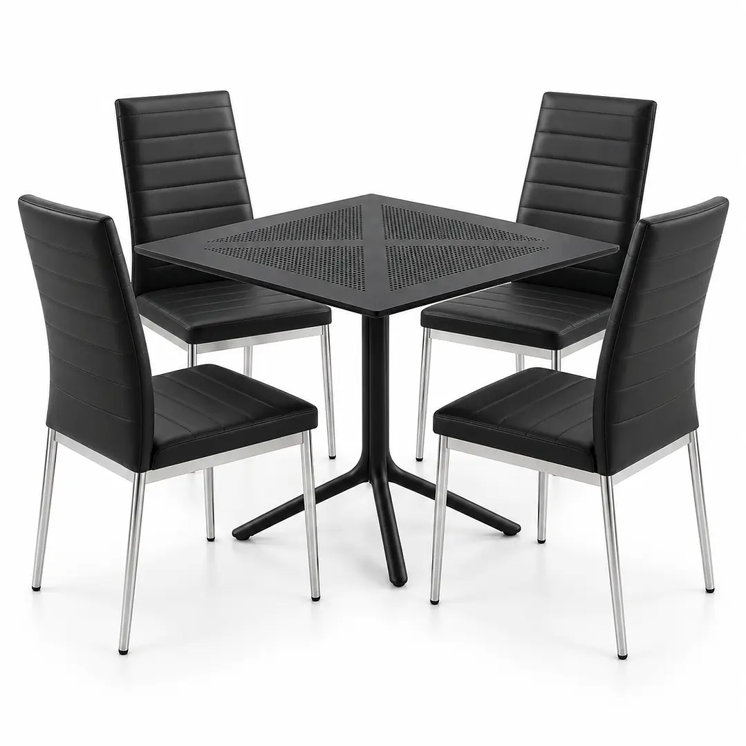 COMEDOR VERMONT (MESA CUADRADA POLIPROPILENO + SILLA DINING) 1