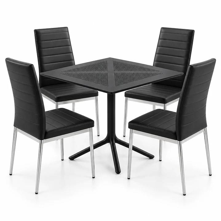 COMEDOR VERMONT (MESA CUADRADA POLIPROPILENO + SILLA DINING) 1