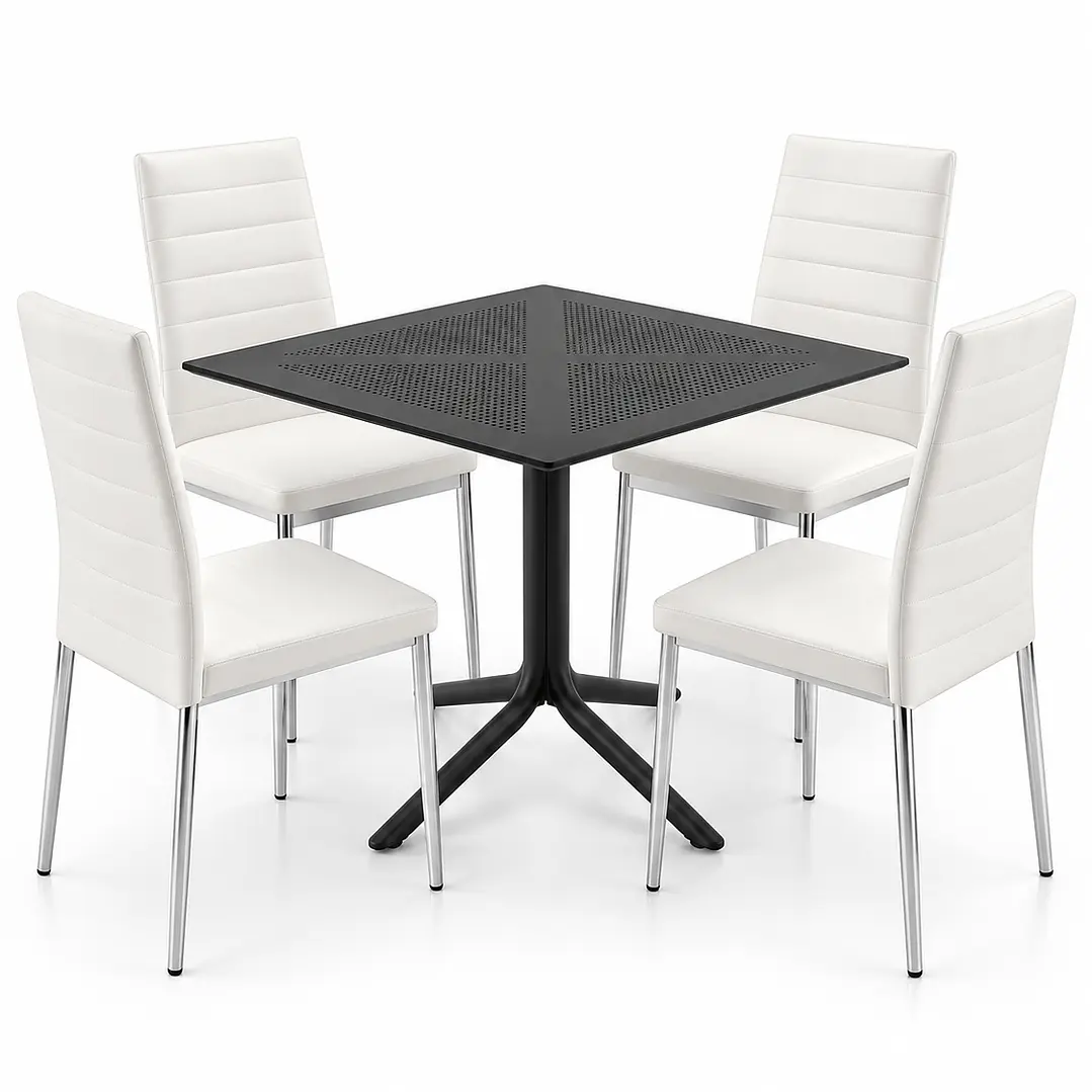 COMEDOR VERMONT (MESA CUADRADA POLIPROPILENO + SILLA DINING) 2