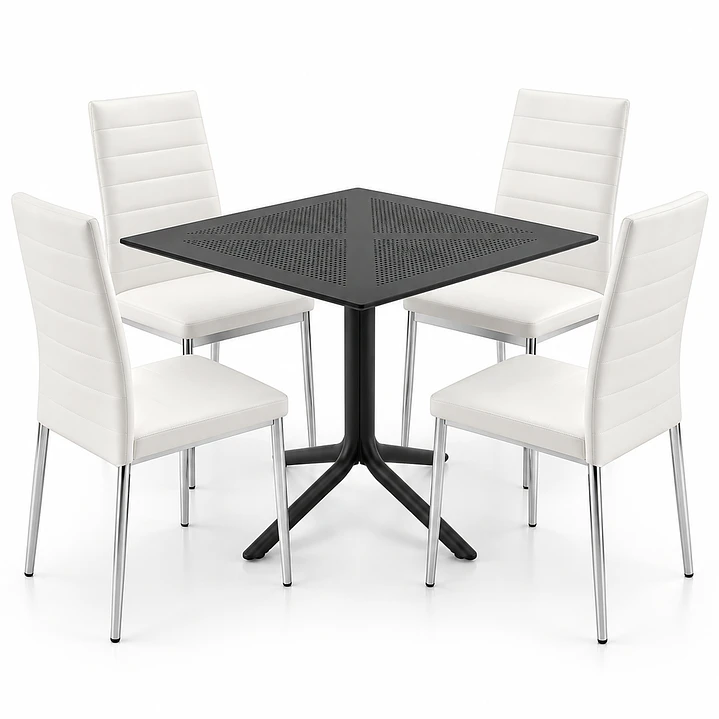 COMEDOR VERMONT (MESA CUADRADA POLIPROPILENO + SILLA DINING) 2