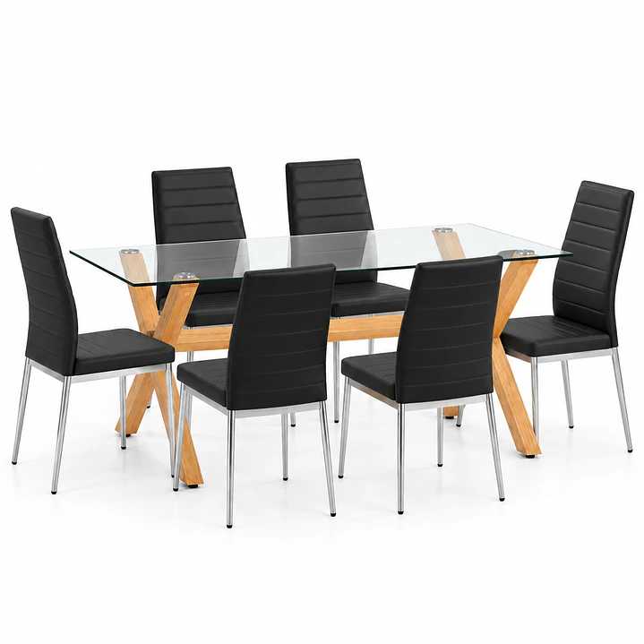 COMEDOR VIRGINIA (MESA VIDRIO 140X90 + SILLA DINING) 3