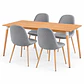 COMEDOR ROBLE (MELAMINA RECT. WOOD + SILLA SCOOP) - Miniatura 1