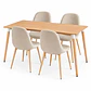 COMEDOR ROBLE (MELAMINA RECT. WOOD + SILLA SCOOP) - Miniatura 2