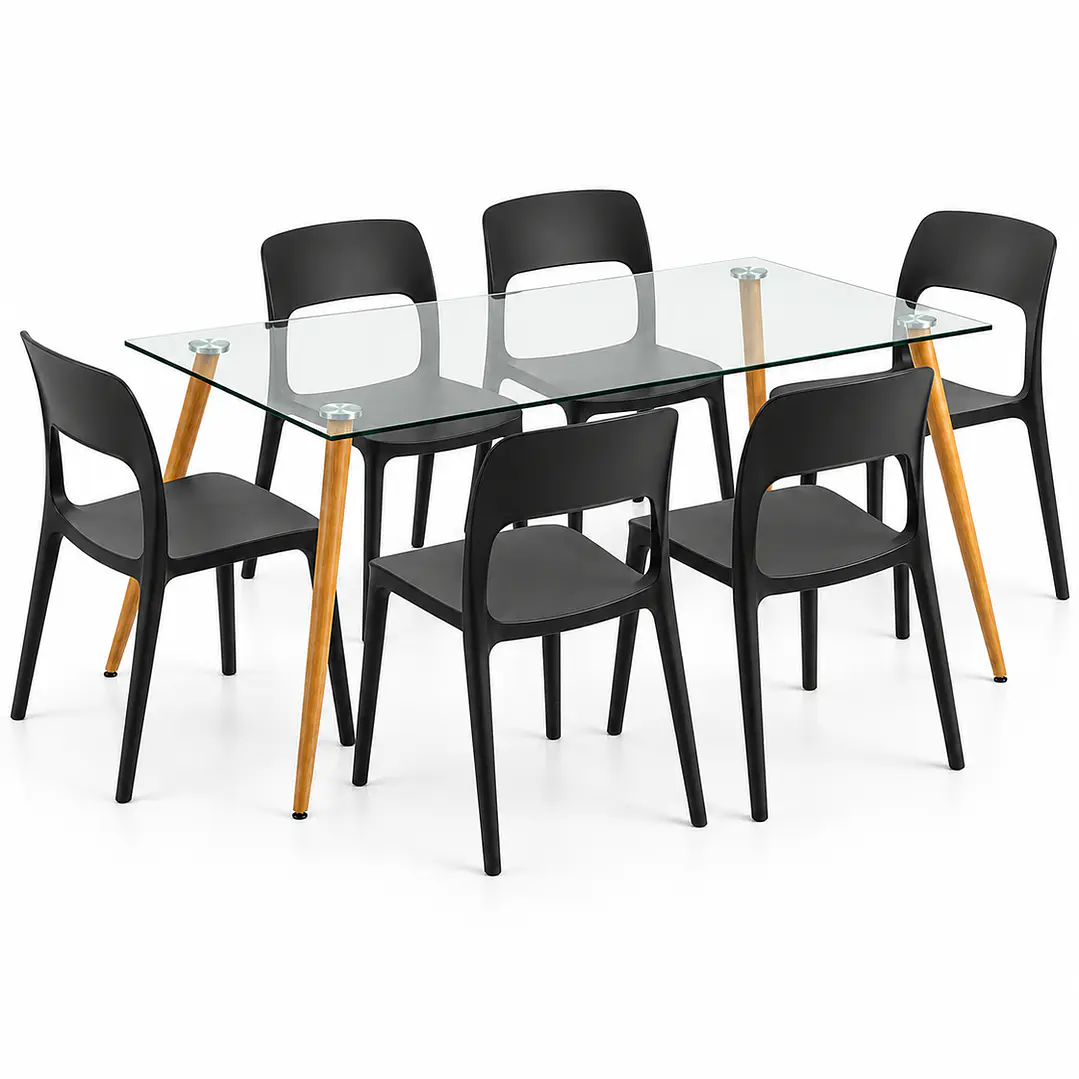 COMEDOR KANSAS (MESA VIDRIO 120x80 + SILLA KENTUCKY) 6