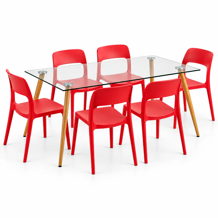 COMEDOR KANSAS (MESA VIDRIO 120x80 + SILLA KENTUCKY) 8