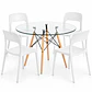 COMEDOR MONROE (MESA REDONDA VIDRIO + SILLA KENTUCKY) - Miniatura 2