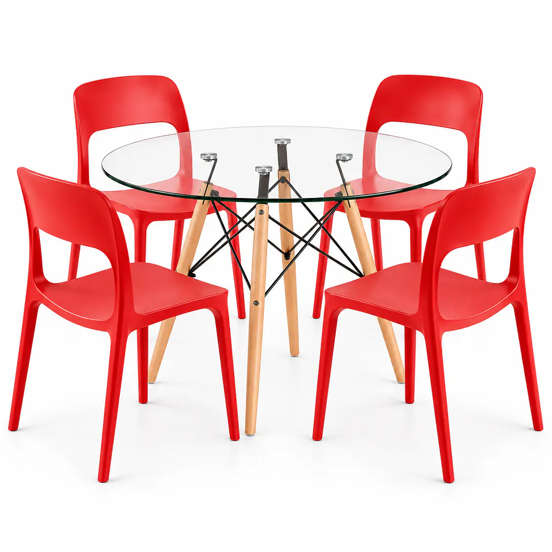 COMEDOR MONROE (MESA REDONDA VIDRIO + SILLA KENTUCKY) 4