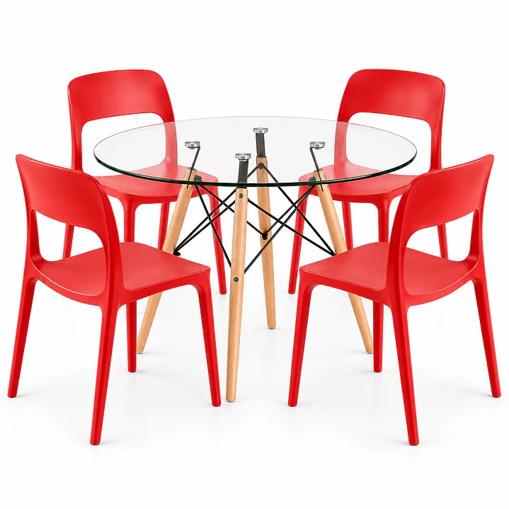 COMEDOR MONROE (MESA REDONDA VIDRIO + SILLA KENTUCKY) 4
