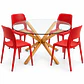 COMEDOR CALIFORNIA (MESA VIDRIO REDONDA CRUZ + SILLA KENTUCKY) - Miniatura 1