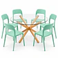 COMEDOR CALIFORNIA (MESA VIDRIO REDONDA CRUZ + SILLA KENTUCKY) - Miniatura 2