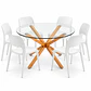 COMEDOR CALIFORNIA (MESA VIDRIO REDONDA CRUZ + SILLA KENTUCKY) - Miniatura 5