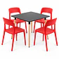 COMEDOR MILLER (MESA MELAMINA 80X80 NEGRA + SILLA KENTUCKY) - Miniatura 1