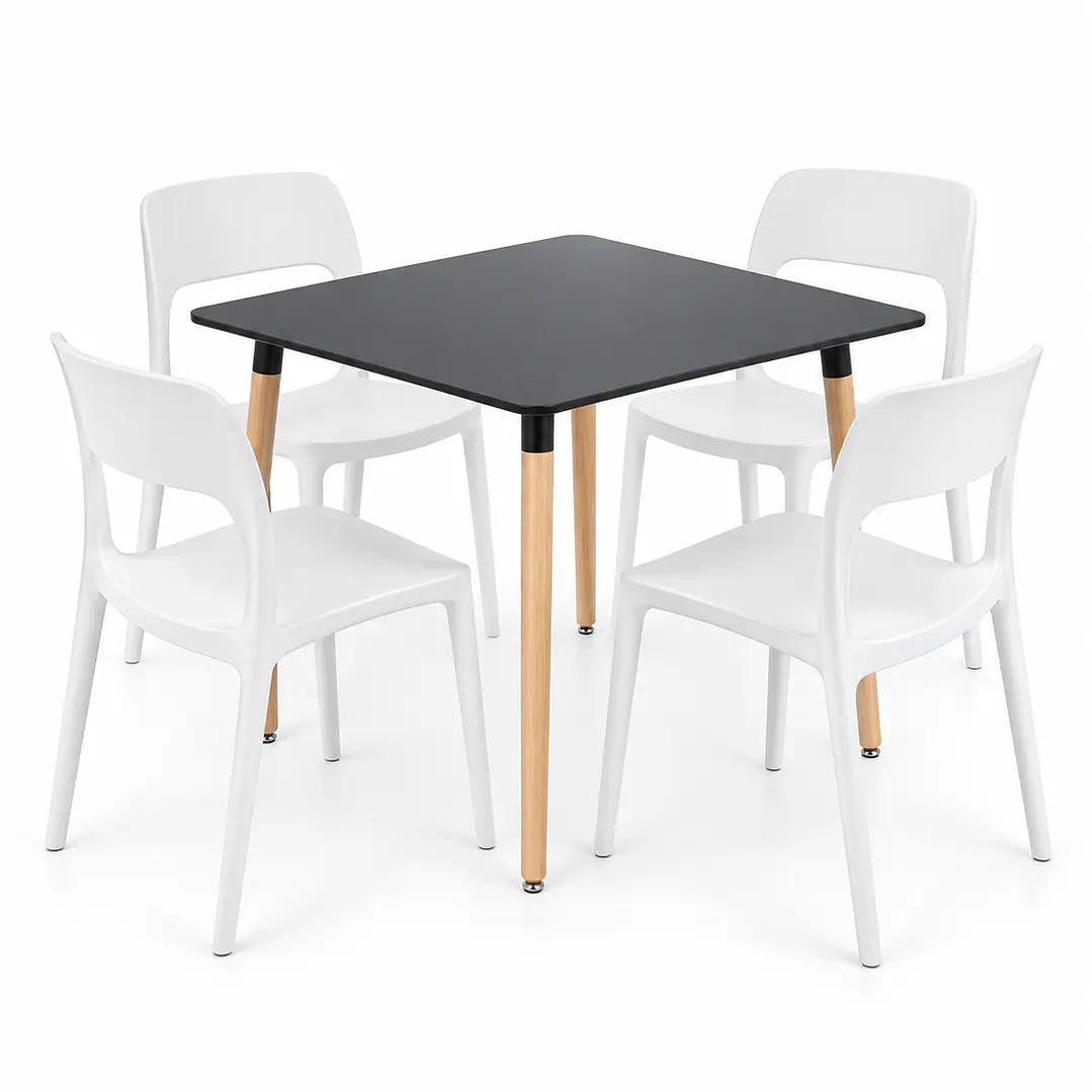 COMEDOR MILLER (MESA MELAMINA 80X80 NEGRA + SILLA KENTUCKY) 3