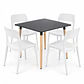 COMEDOR MILLER (MESA MELAMINA 80X80 NEGRA + SILLA KENTUCKY) - Miniatura 3