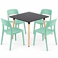 COMEDOR MILLER (MESA MELAMINA 80X80 NEGRA + SILLA KENTUCKY) - Miniatura 4