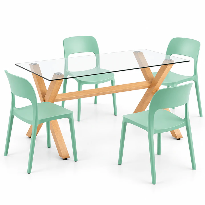 COMEDOR INGLATERRA (MESA VIDRIO 140X90 + SILLA KENTUCKY) 3