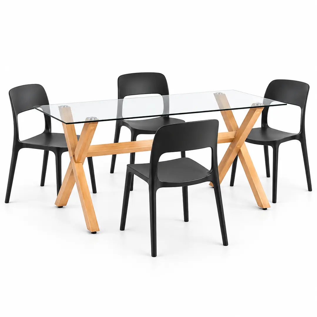 COMEDOR INGLATERRA (MESA VIDRIO 140X90 + SILLA KENTUCKY) 5