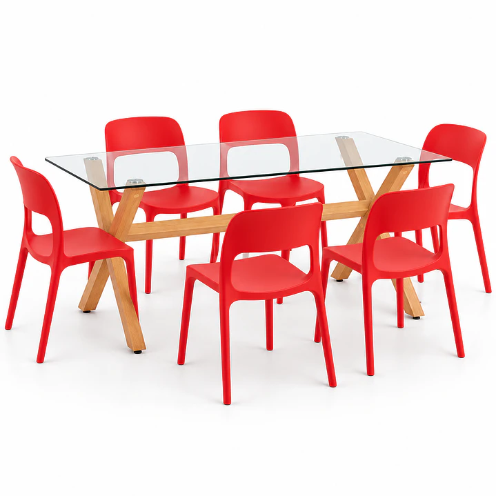 COMEDOR INGLATERRA (MESA VIDRIO 140X90 + SILLA KENTUCKY) 6