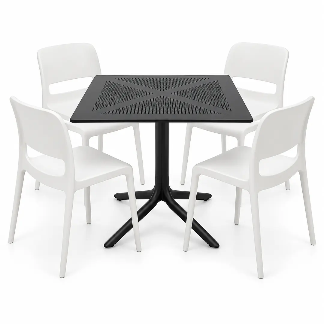 COMEDOR DAKOTA (MESA CUADRADA POLIPROPILENO + SILLA KENTUCKY) 1