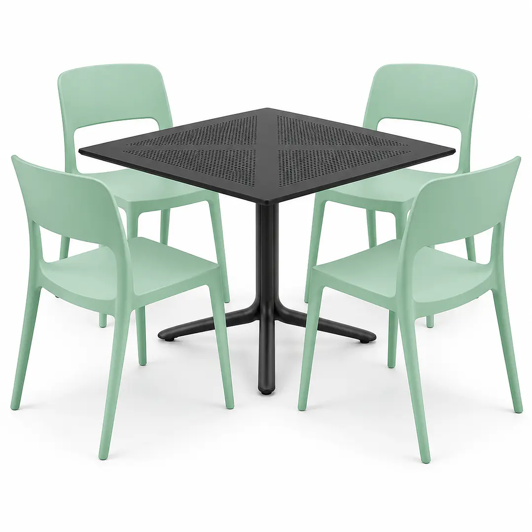 COMEDOR DAKOTA (MESA CUADRADA POLIPROPILENO + SILLA KENTUCKY) 2