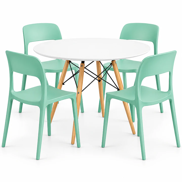 COMEDOR MICHIGAN (MELAMINA REDONDA BLANCA + SILLA KENTUCKY) 4