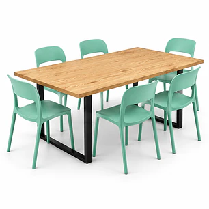 COMEDOR IMPALA (MESA INDUSTRIAL + SILLA KENTUCKY)