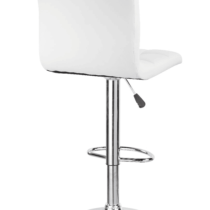 Silla Bar Blanca Base Cromada Ajustable 3