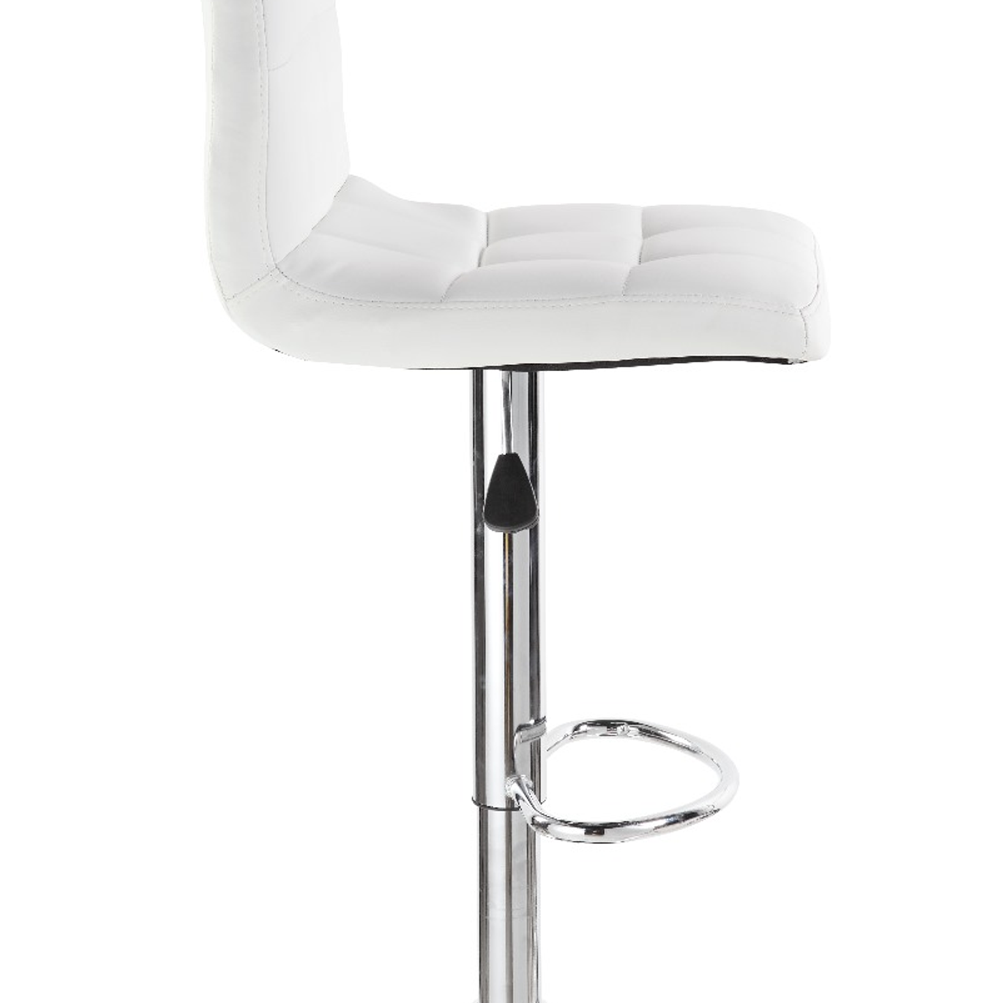 Silla Bar Blanca Base Cromada Ajustable 4