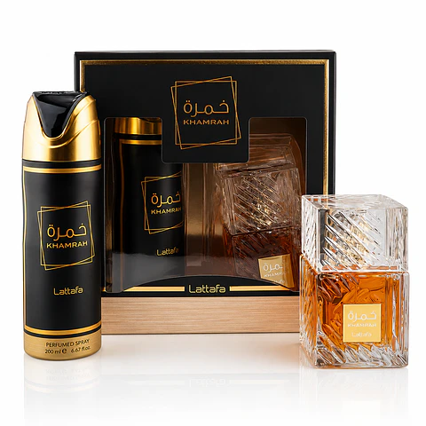 Set Lattafa Khamrah – Eau de Parfum 100ml + Body Spray 200ml