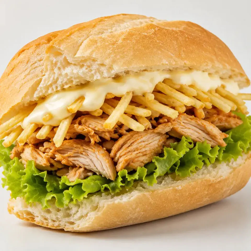 Pollo mayo casera — papas hilo 1