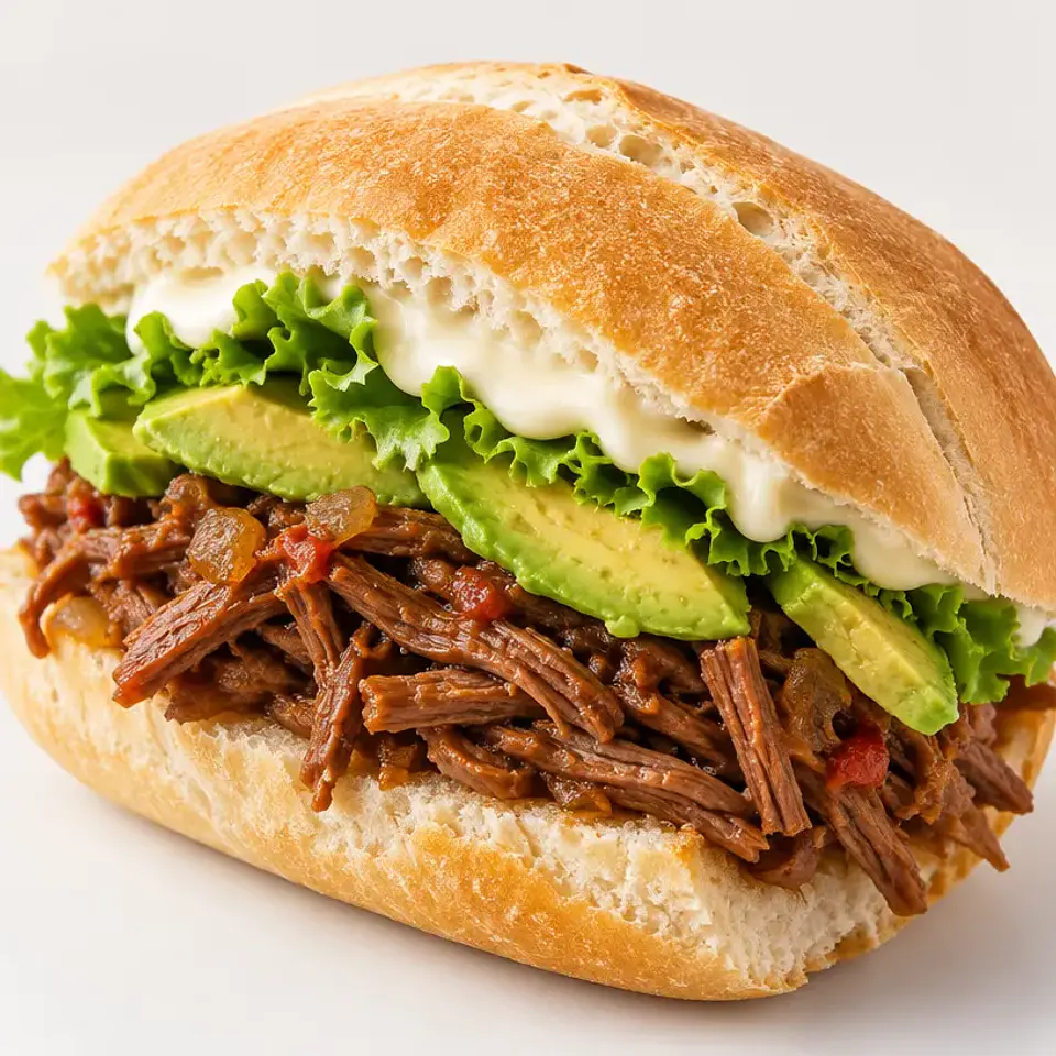 Mechada con palta — pan frica 1