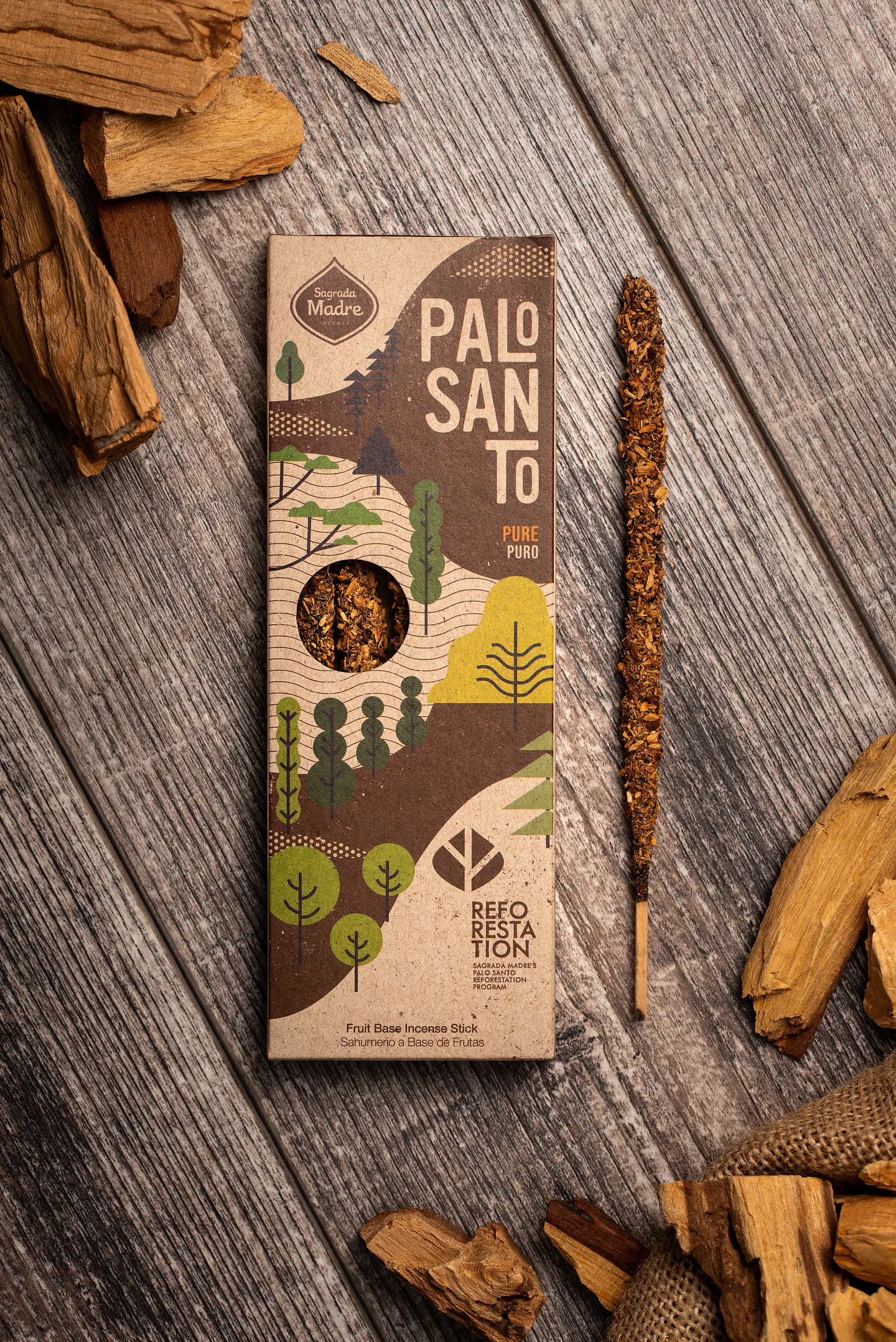 Sahumerio Palo Santo Corto - Palo Santo Puro     1