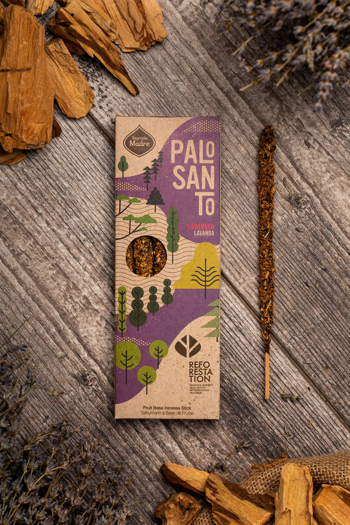 Sahumerio Palo Santo Corto - Palo Santo & Lavanda 1