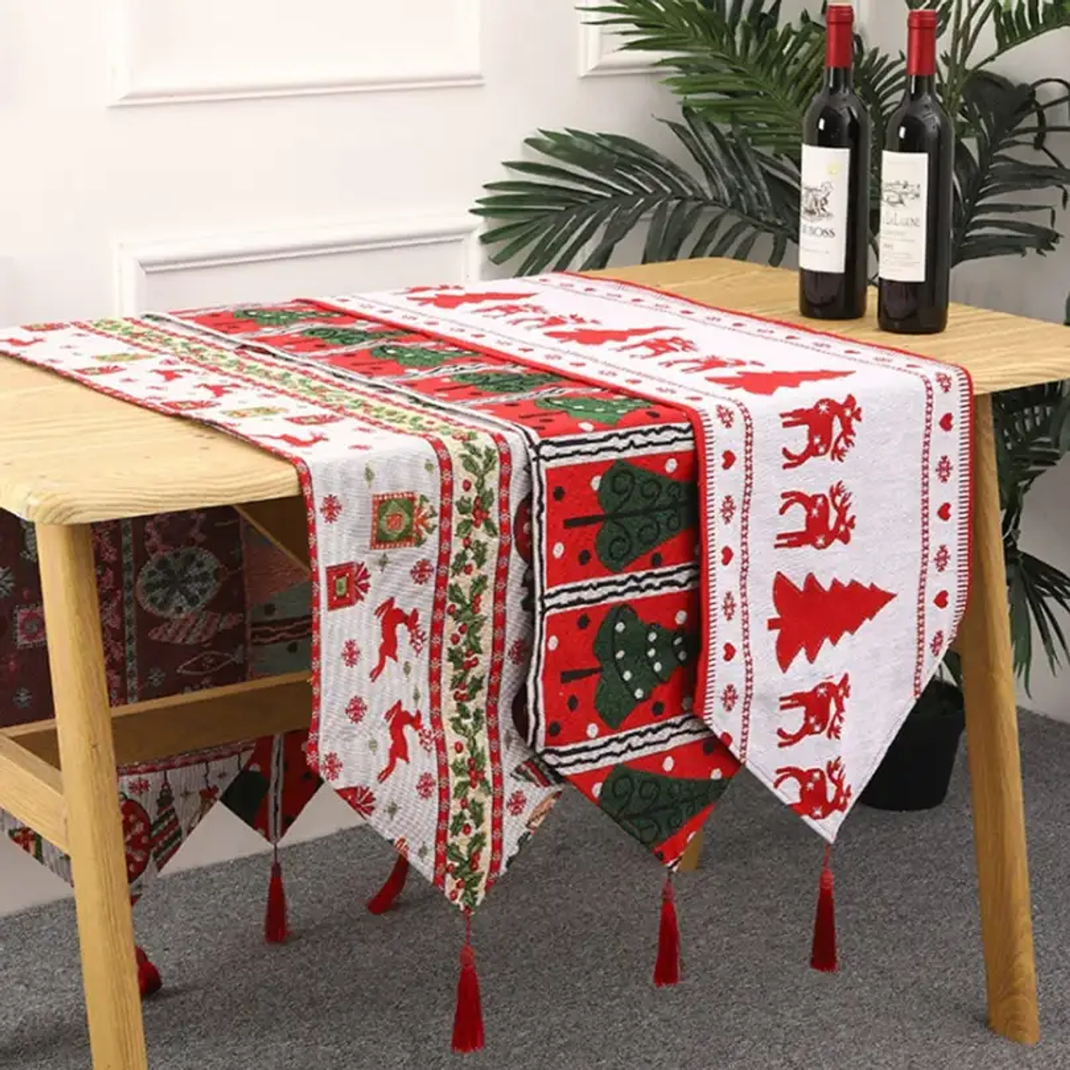 Cento de mesa caminito navideño 180x35 Cm 2