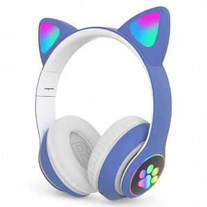Audifono Bluetooth Kitty Patitas Azul